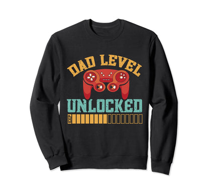 Dad Level Unlocked Fathers Day Video Sweatshirt - Custom Art Print Unisex - T-Shirt, Sweatshirt, Hoodie