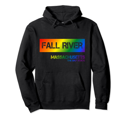 Fall River Massachusetts Lgbtqai Rainbow Hoodie - Novelty Apparel Unisex - T-Shirt, Sweatshirt, Hoodie