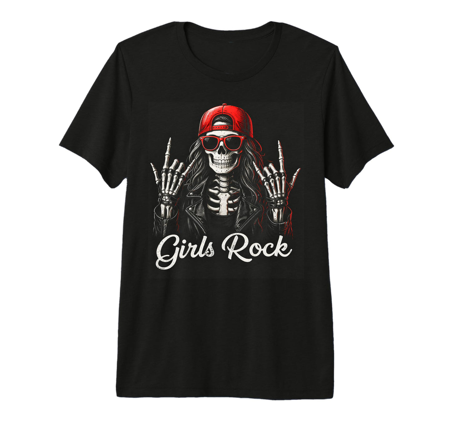 Rock Skeleton Punk Rock Rockmetal Tri T-Shirt - Novelty Apparel Men Women - T-Shirt, Sweatshirt, Hoodie