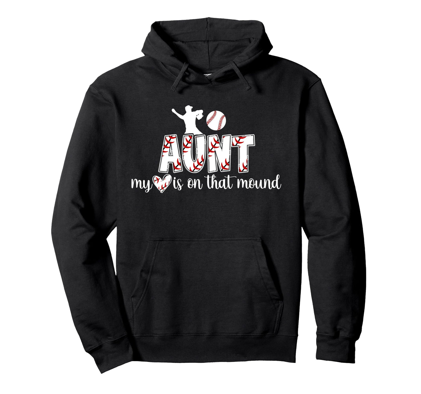 Proud Baseball Pitcher Aunt Baseball Hoodie - Novelty Apparel Men Women - T-Shirt, Sweatshirt, Hoodie