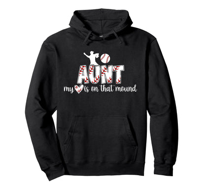Proud Baseball Pitcher Aunt Baseball Hoodie - Novelty Apparel Men Women - T-Shirt, Sweatshirt, Hoodie