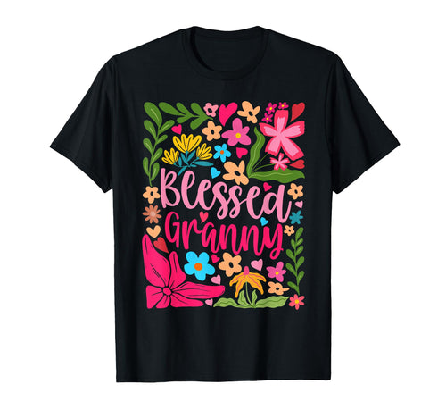 Blessed Granny Boho Flowers Floral T-Shirt - Custom Art Print for Adults - T-Shirt, Sweatshirt, Hoodie