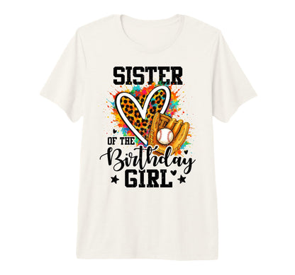 Sister Birthday Baseball Colorful T-Shirt - Aesthetic Graphic Men Women - T-Shirt, Sweatshirt, Hoodie