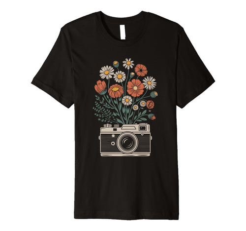 Camera Photography Art Floral Photographer T-Shirt - Graphic Print Unisex - T-Shirt, Sweatshirt, Hoodie