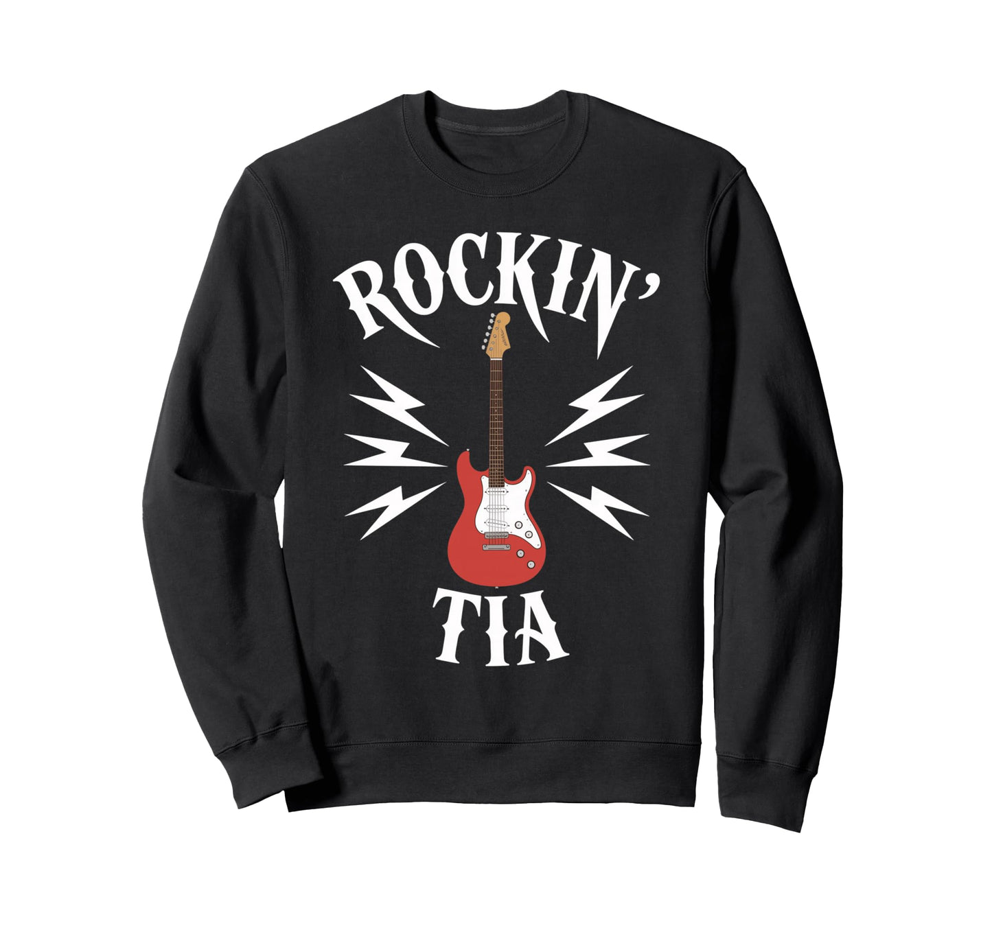 Rockin Tia Electric Guitar Sweatshirt - Fun Novelty Design for Adults - T-Shirt, Sweatshirt, Hoodie