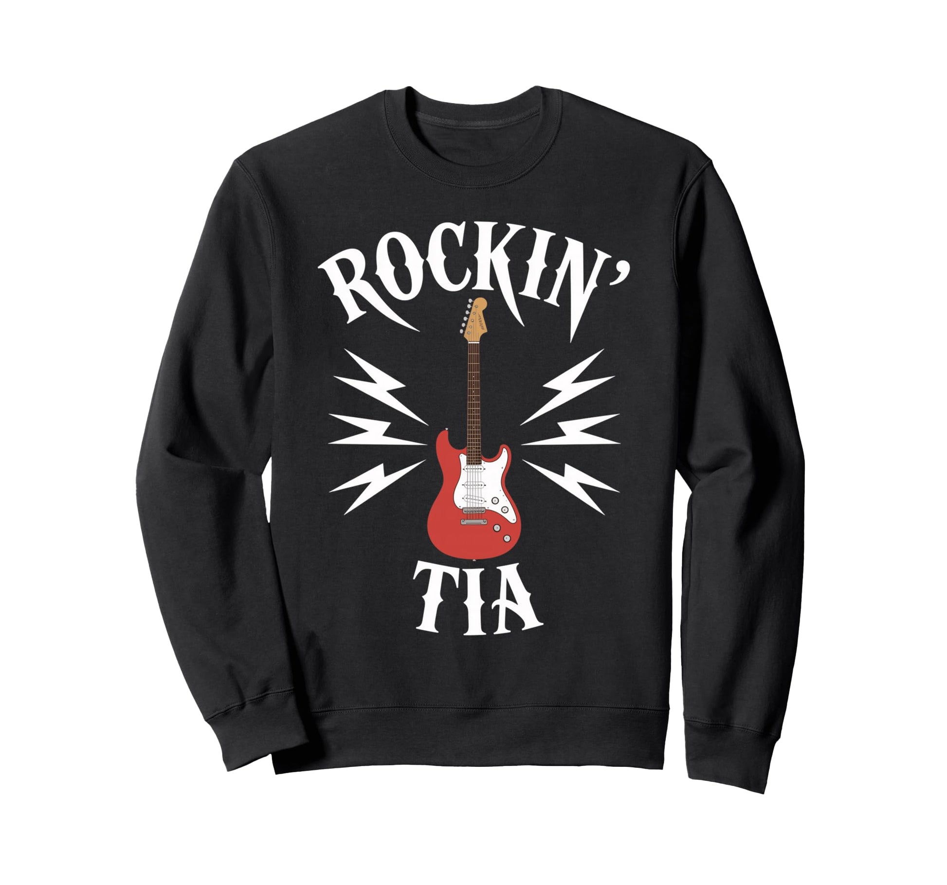Rockin Tia Electric Guitar Sweatshirt - Fun Novelty Design for Adults - T-Shirt, Sweatshirt, Hoodie