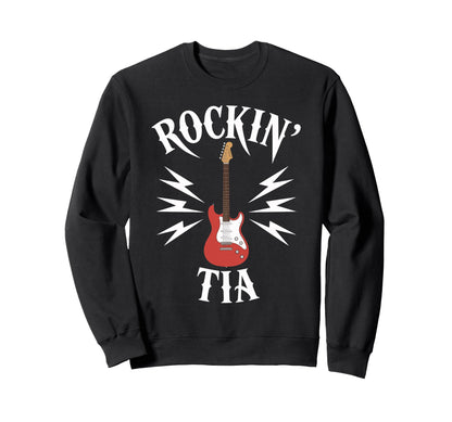 Rockin Tia Electric Guitar Sweatshirt - Fun Novelty Design for Adults - T-Shirt, Sweatshirt, Hoodie
