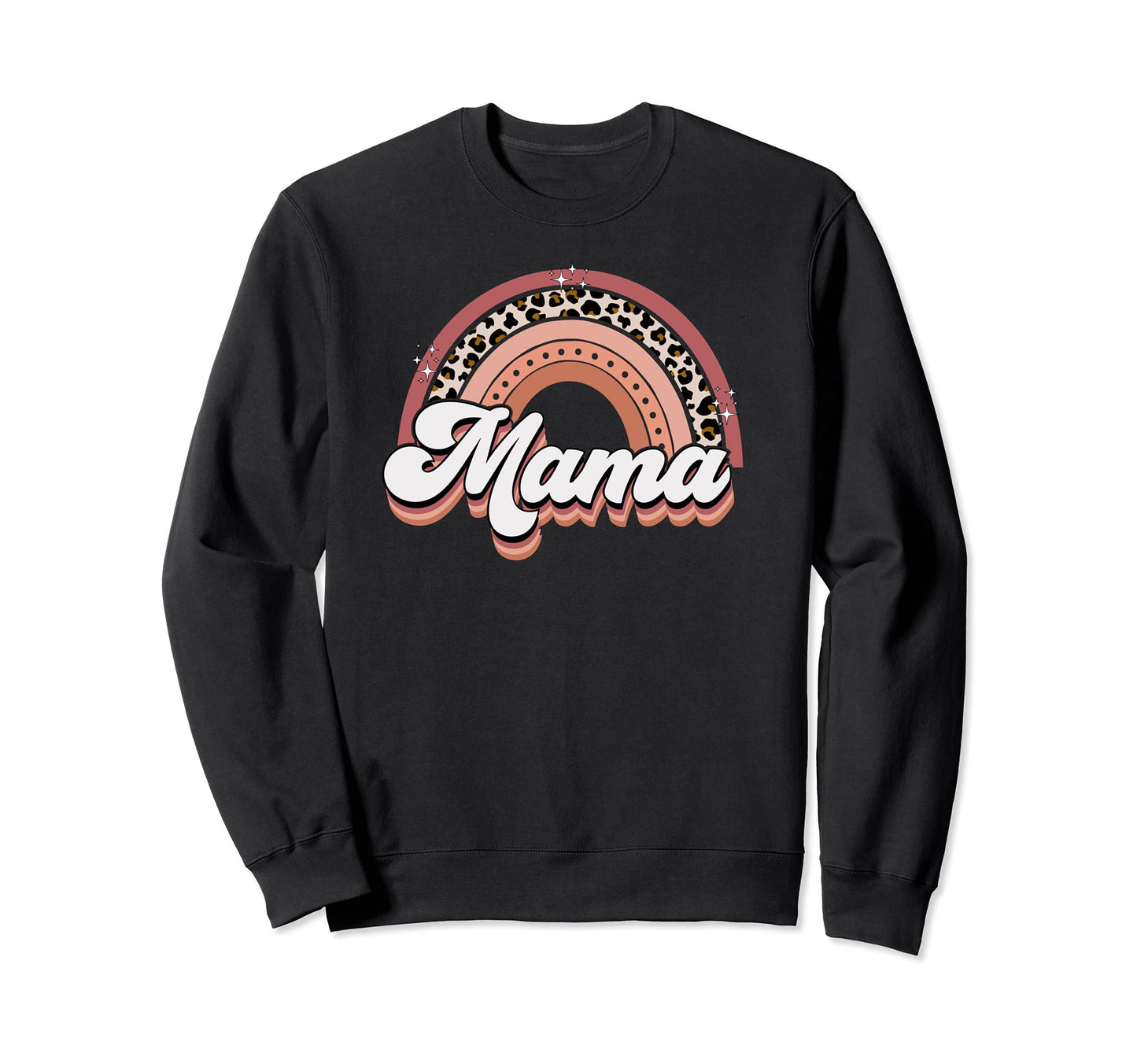 Mama Mom Boho Leopard Rainbow Gift Sweatshirt - Graphic Print for Adults - T-Shirt, Sweatshirt, Hoodie