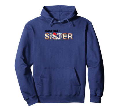 Baseball Sister Love Team Spirit Hoodie - Minimalist Print for Adults - T-Shirt, Sweatshirt, Hoodie