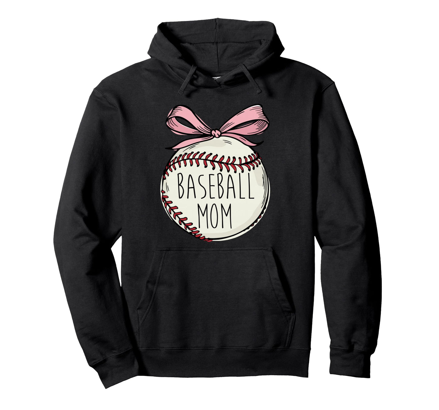 Baseball Mom Coquette Bow Team Support Hoodie - Casual Everyday Wear Unisex - T-Shirt, Sweatshirt, Hoodie