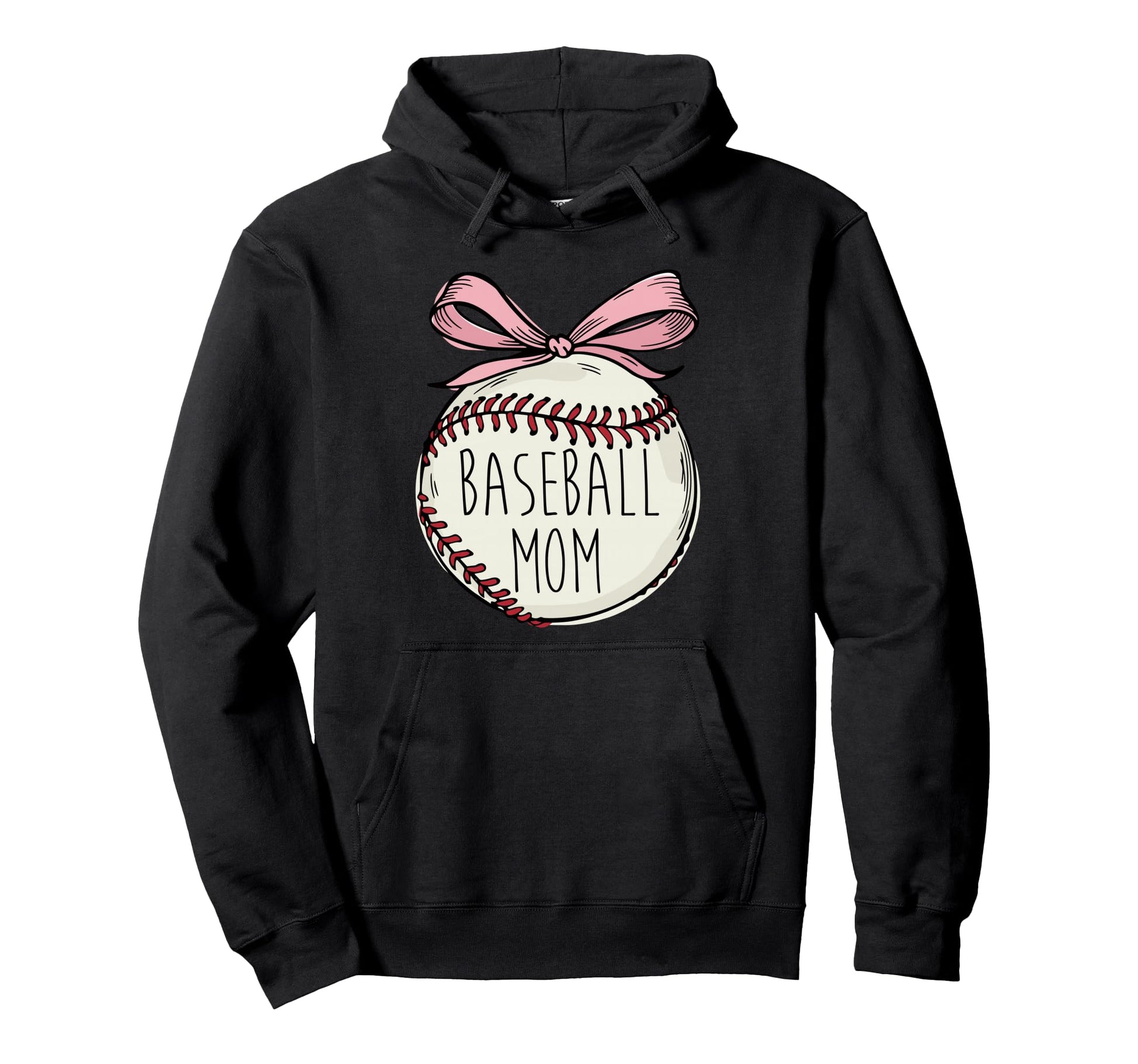 Baseball Mom Coquette Bow Team Support Hoodie - Casual Everyday Wear Unisex - T-Shirt, Sweatshirt, Hoodie