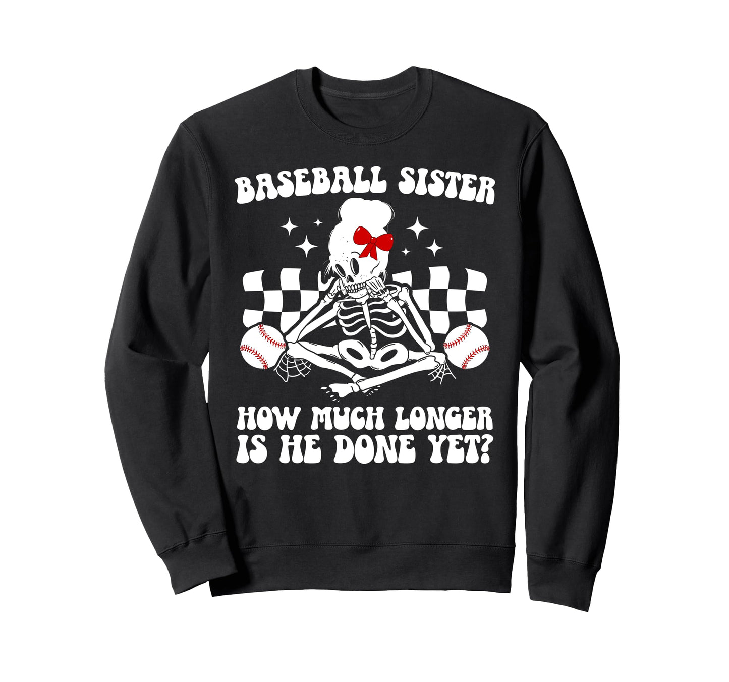 Baseball Sister Groovy Baseball Sweatshirt - Casual Everyday Wear Unisex - T-Shirt, Sweatshirt, Hoodie