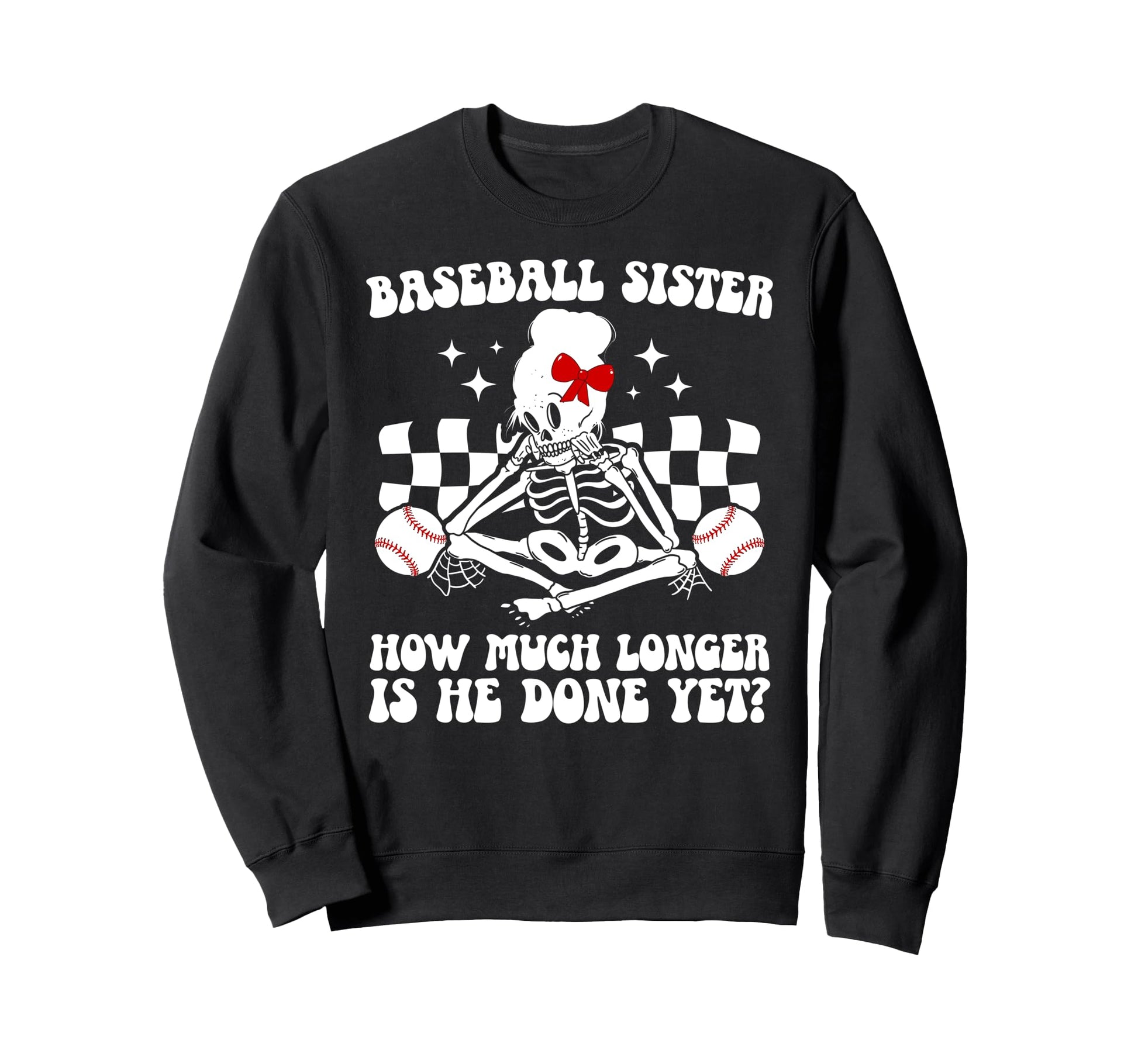 Baseball Sister Groovy Baseball Sweatshirt - Casual Everyday Wear Unisex - T-Shirt, Sweatshirt, Hoodie