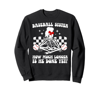 Baseball Sister Groovy Baseball Sweatshirt - Casual Everyday Wear Unisex - T-Shirt, Sweatshirt, Hoodie