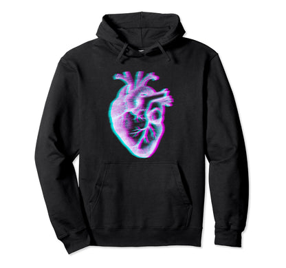 Anatomical Heart Vaporwave Aesthetic Hoodie - Minimalist Print for Adults - T-Shirt, Sweatshirt, Hoodie