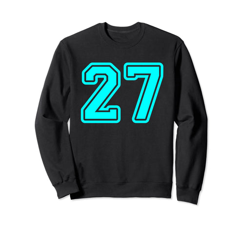 Jersey 27 Cyan Sports Team Player Fan Sweatshirt - Graphic Print Unisex - T-Shirt, Sweatshirt, Hoodie