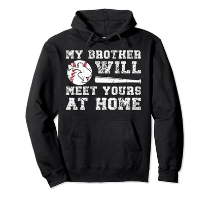 Home Baseball Catcher Brother Baseball Hoodie - Fun Novelty Design Unisex - T-Shirt, Sweatshirt, Hoodie