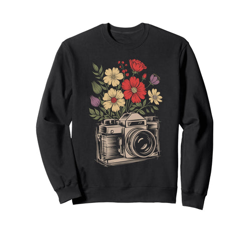 Camera Photography Art Floral Sweatshirt - Streetwear Style Men Women - T-Shirt, Sweatshirt, Hoodie