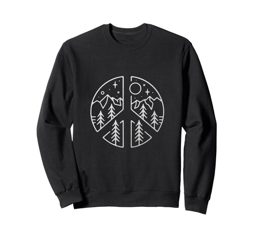 Peace Symbol Forest Mountains Sweatshirt - Aesthetic Graphic Men Women - T-Shirt, Sweatshirt, Hoodie