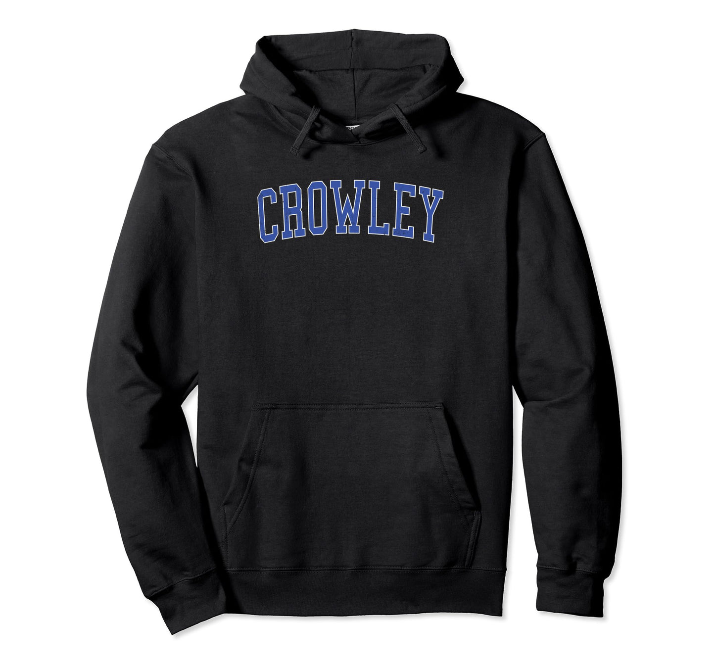 Crowley La Distressed Blue Varsity Hoodie - Graphic Print for Adults - T-Shirt, Sweatshirt, Hoodie