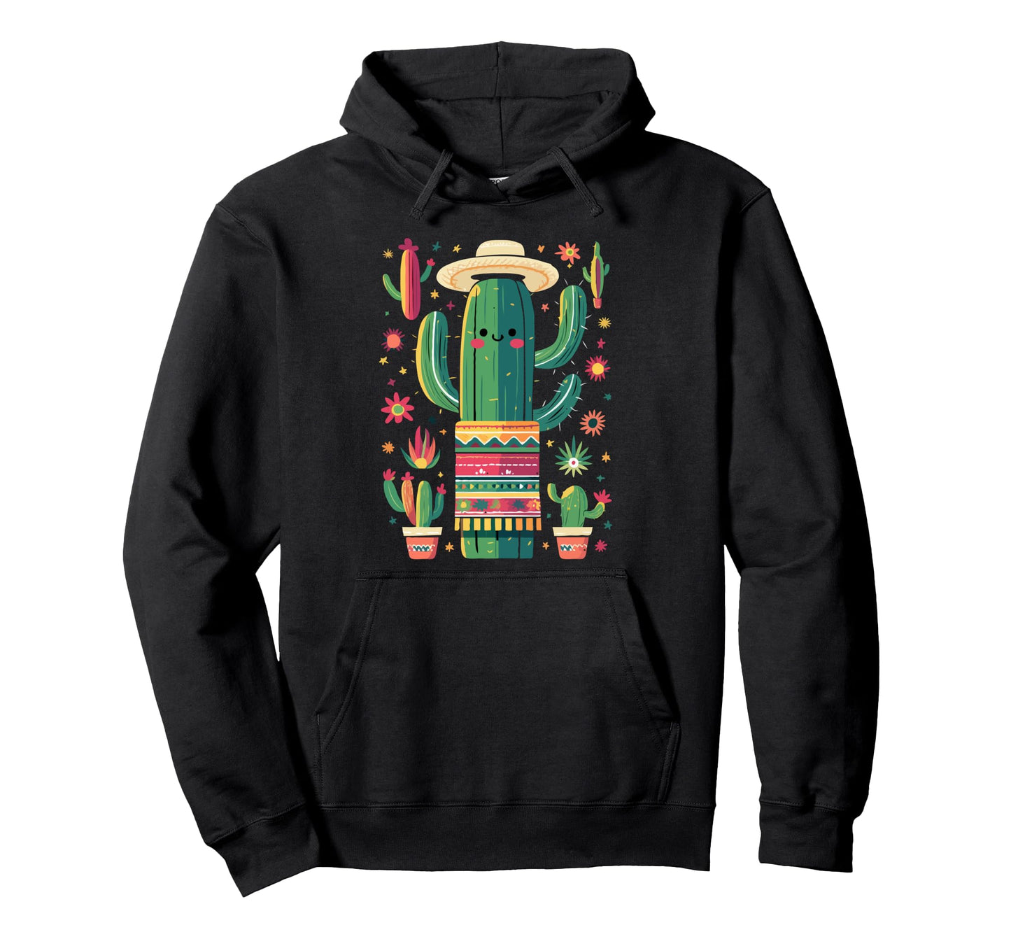 Cactus Serape Succulent Plant Cacti Hoodie - Trendy Graphic Men Women - T-Shirt, Sweatshirt, Hoodie