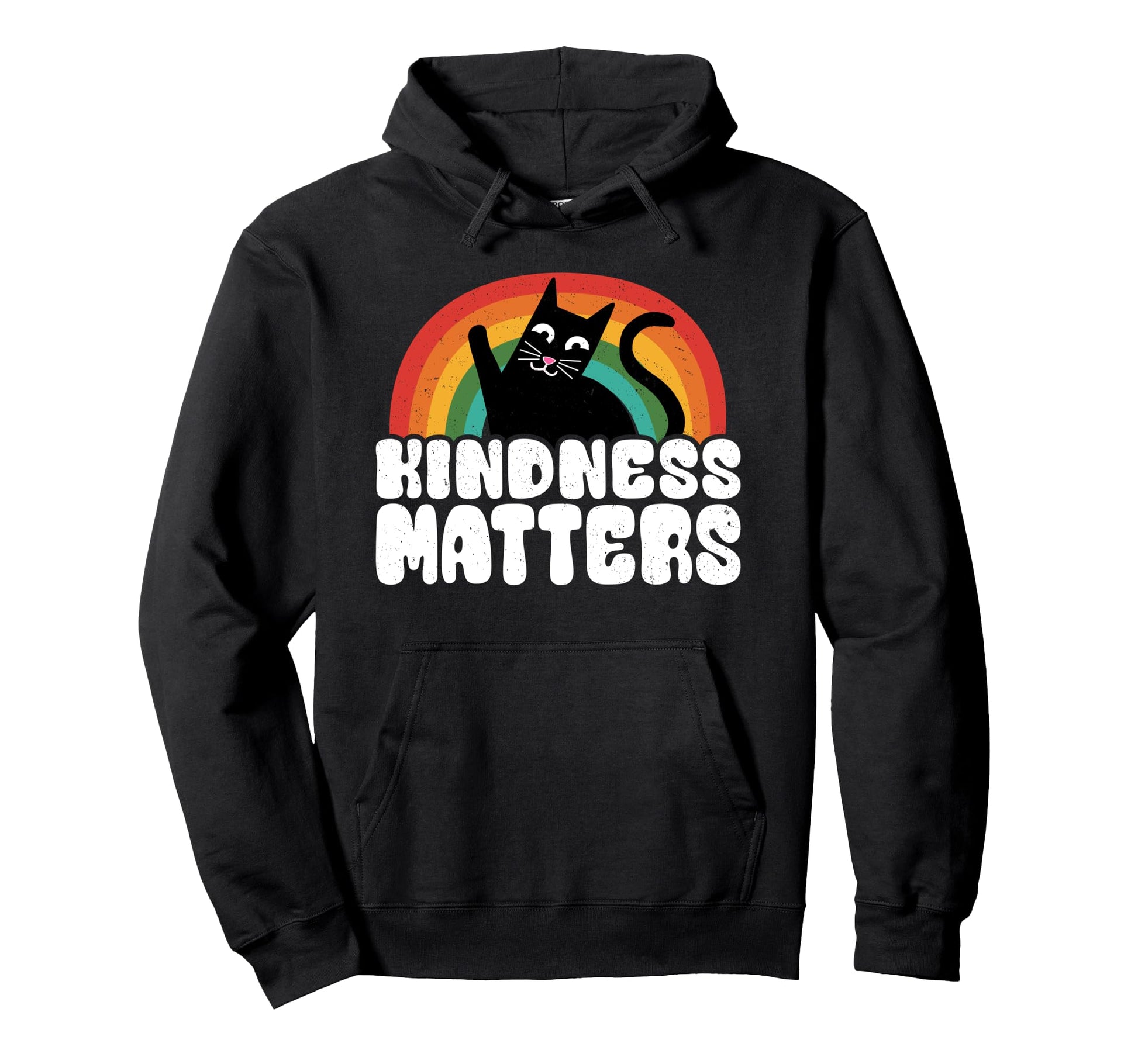 Cat Anti Bullying Rainbow Kindness Hoodie - Trendy Graphic Men Women - T-Shirt, Sweatshirt, Hoodie