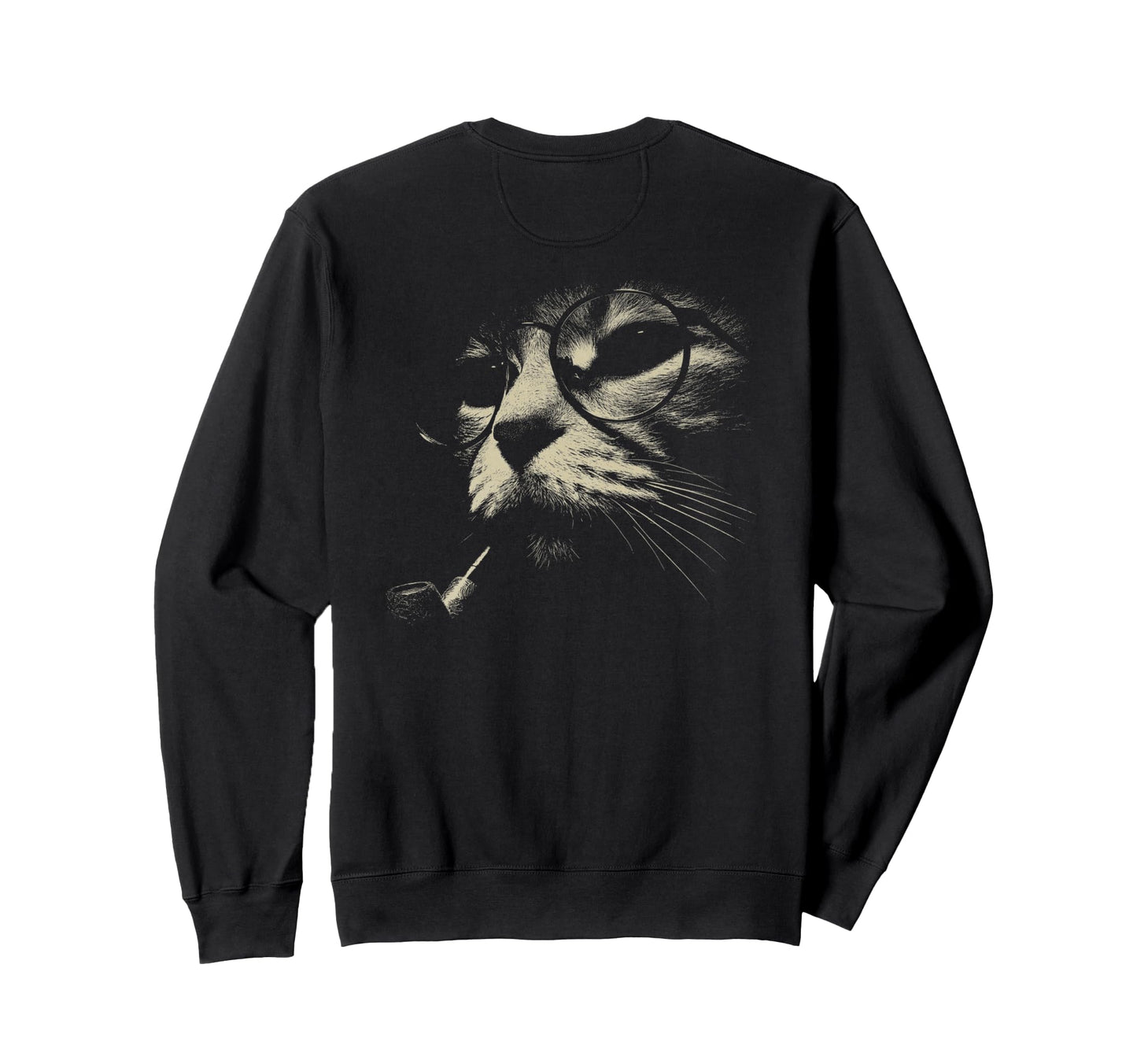 Cat Smoking Pipe Glasses Grunge Sweatshirt - Streetwear Style Men Women - T-Shirt, Sweatshirt, Hoodie