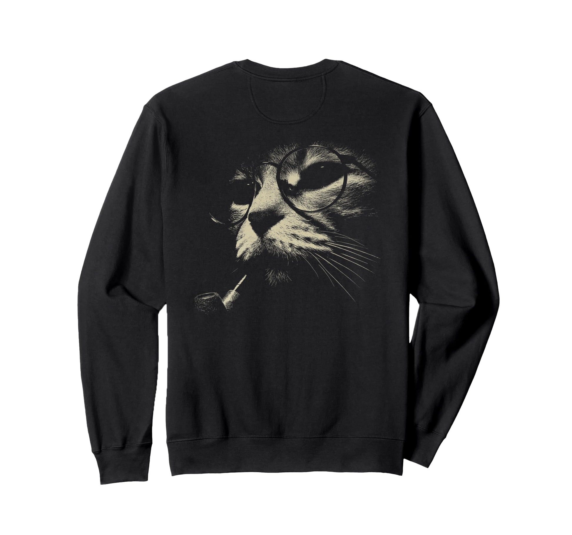Cat Smoking Pipe Glasses Grunge Sweatshirt - Streetwear Style Men Women - T-Shirt, Sweatshirt, Hoodie