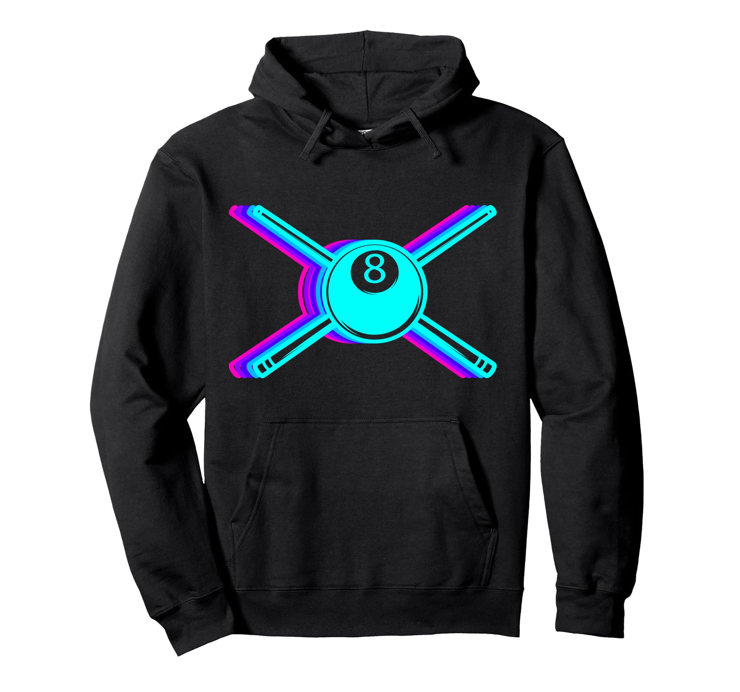 Billiard Pool Cue Player Vaporwave Hoodie - Custom Art Print Men Women - T-Shirt, Sweatshirt, Hoodie