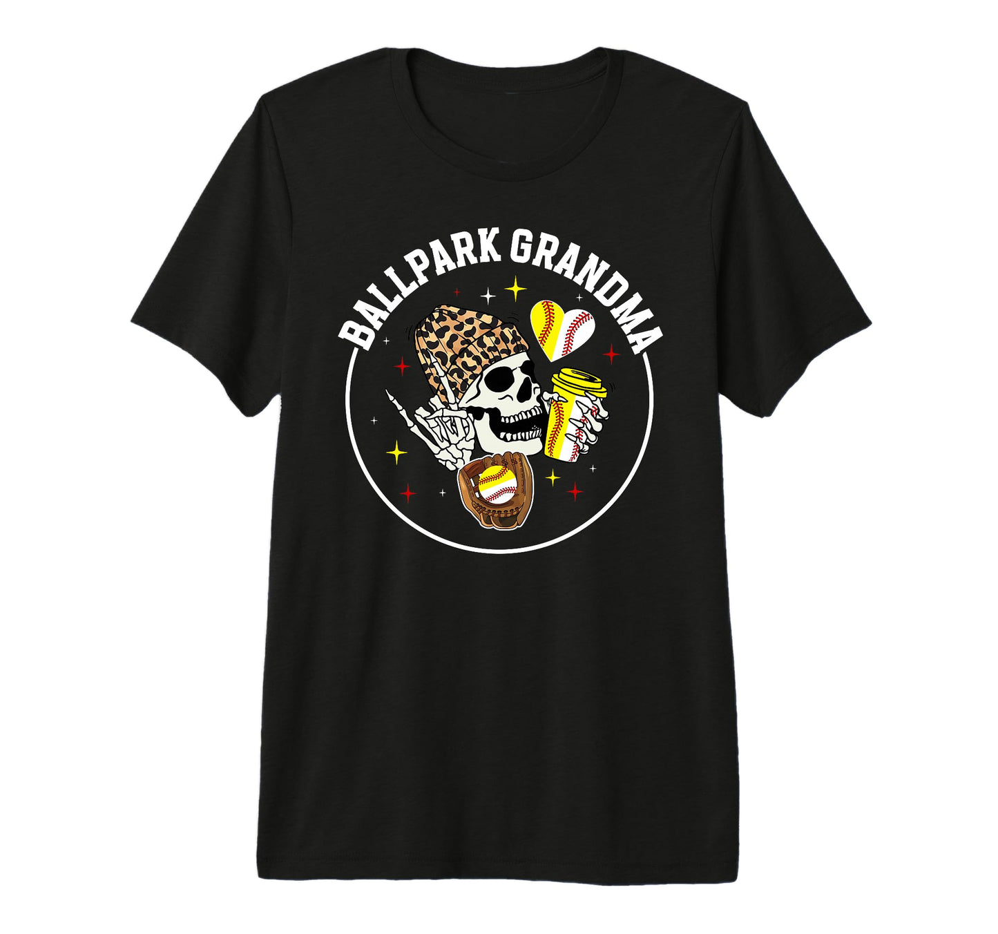 Ballpark Grandma Baseball Softball T-Shirt - Fun Novelty Design for Adults - T-Shirt, Sweatshirt, Hoodie