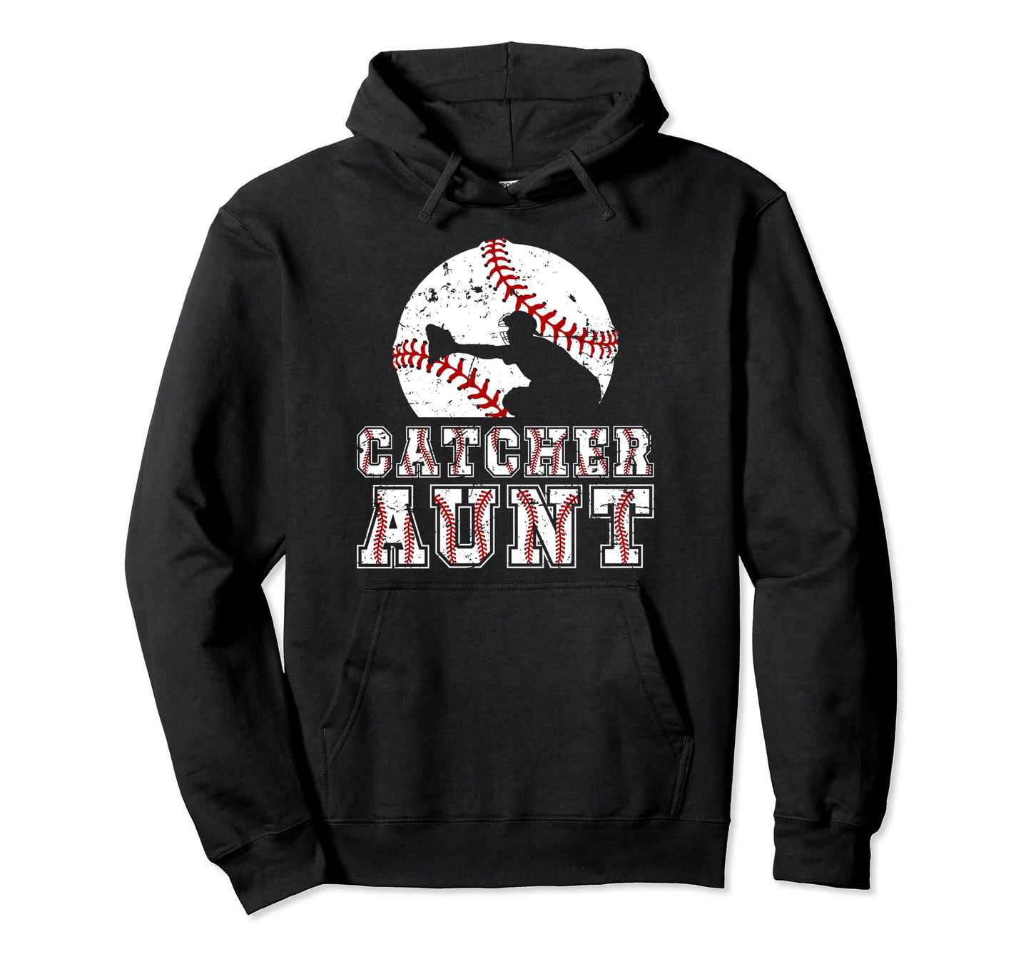 Baseball Catcher Aunt Baseball Hoodie - Minimalist Print for Adults - T-Shirt, Sweatshirt, Hoodie