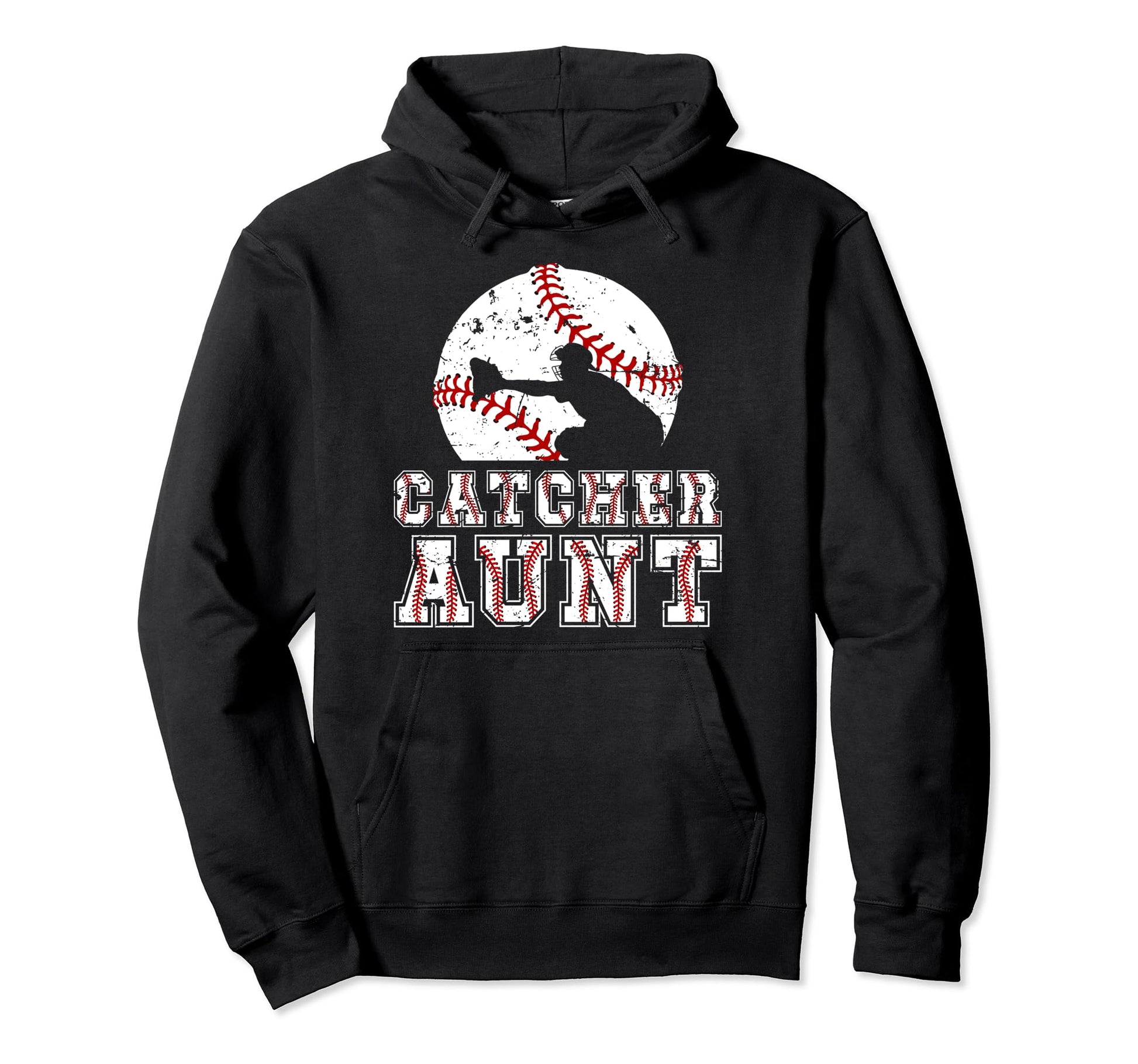 Baseball Catcher Aunt Baseball Hoodie - Minimalist Print for Adults - T-Shirt, Sweatshirt, Hoodie
