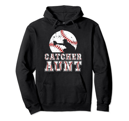Baseball Catcher Aunt Baseball Hoodie - Minimalist Print for Adults - T-Shirt, Sweatshirt, Hoodie
