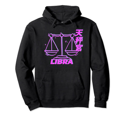 Japan Aesthetic Astrology Vaporwave Libra Hoodie - Graphic Print Unisex - T-Shirt, Sweatshirt, Hoodie