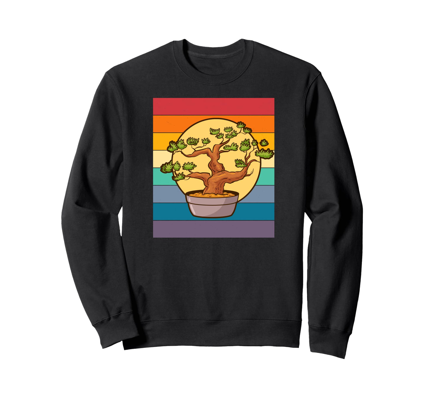 Bonsai Tree Aesthetic Sunset Sweatshirt - Trendy Graphic for Adults - T-Shirt, Sweatshirt, Hoodie