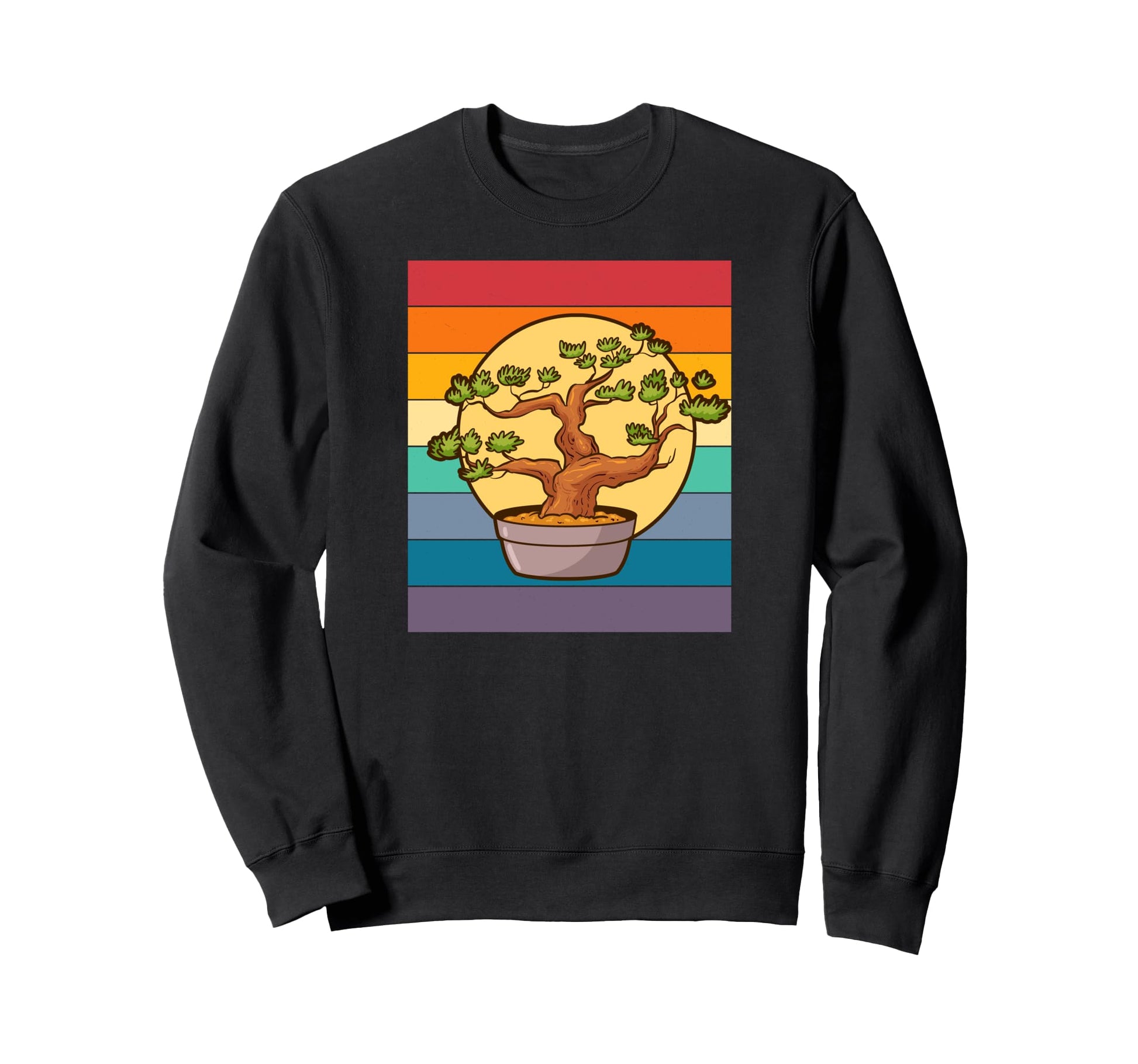 Bonsai Tree Aesthetic Sunset Sweatshirt - Trendy Graphic for Adults - T-Shirt, Sweatshirt, Hoodie