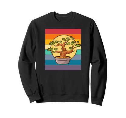 Bonsai Tree Aesthetic Sunset Sweatshirt - Trendy Graphic for Adults - T-Shirt, Sweatshirt, Hoodie