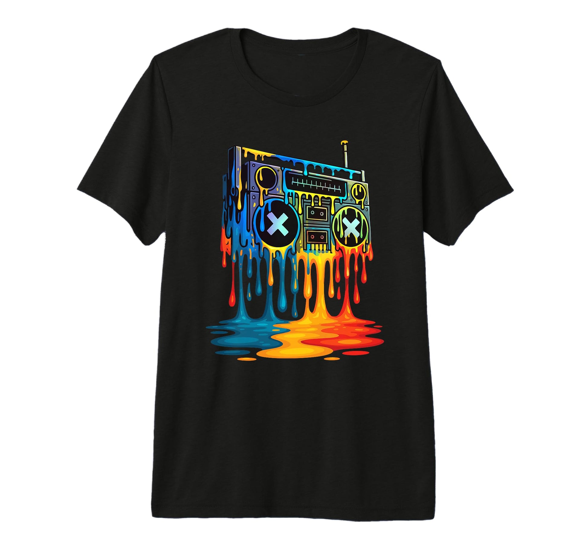 Dripping Paint Boombox 80S 90S Old T-Shirt - Novelty Apparel Men Women - T-Shirt, Sweatshirt, Hoodie