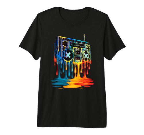 Dripping Paint Boombox 80S 90S Old T-Shirt - Novelty Apparel Men Women - T-Shirt, Sweatshirt, Hoodie