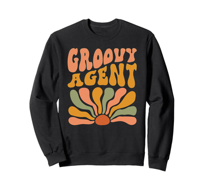 Groovy Agent Flowers Mothers Day Sweatshirt - Fun Novelty Design Men Women - T-Shirt, Sweatshirt, Hoodie