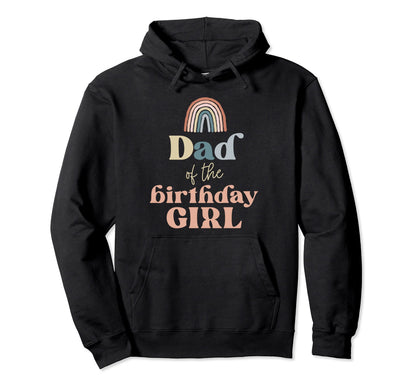 Dad Birthday Boho Rainbow Party Hoodie - Aesthetic Graphic for Adults - T-Shirt, Sweatshirt, Hoodie
