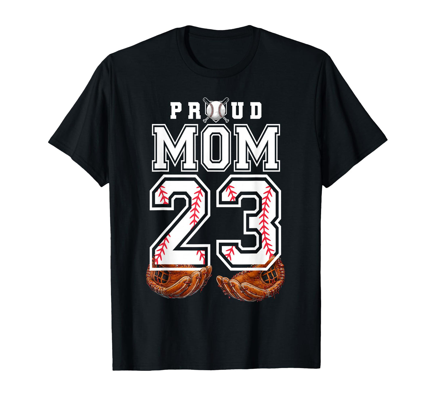 Proud Mom Baseball Player Number 23 T-Shirt - Trendy Graphic for Adults - T-Shirt, Sweatshirt, Hoodie