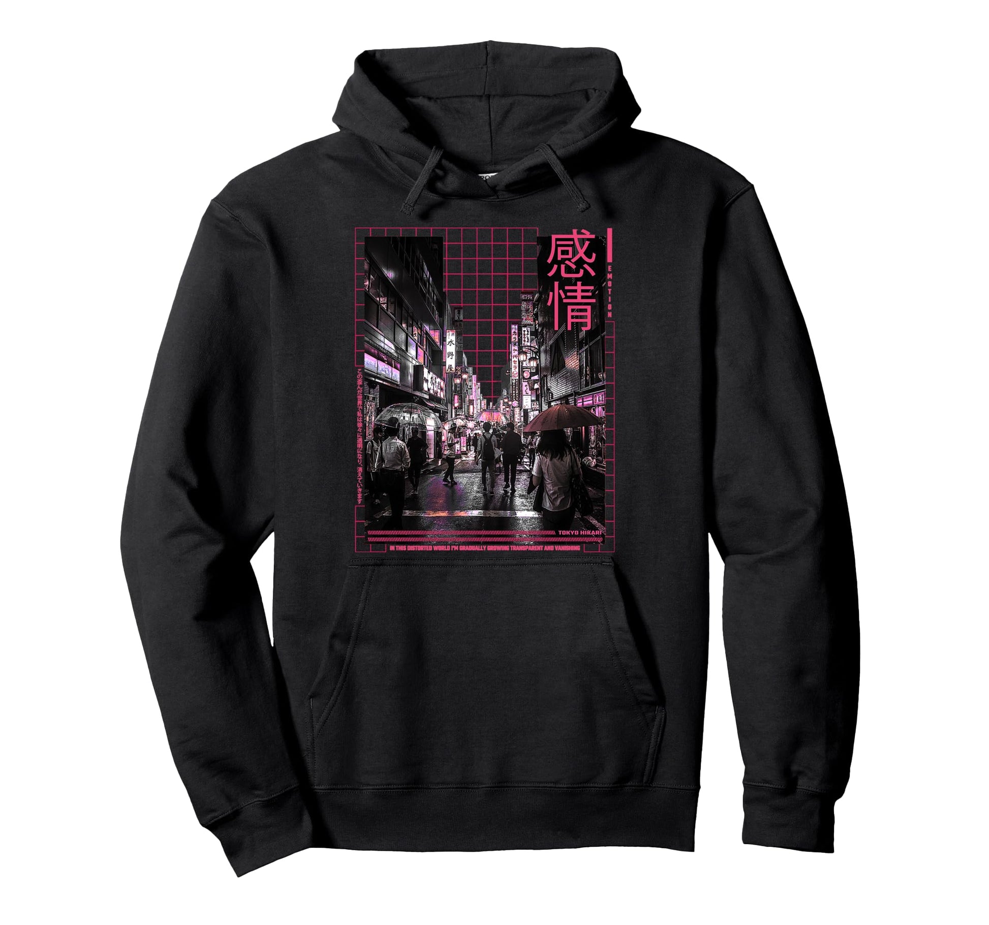 Aesthetic Japanese City Cyberpunk 90S Hoodie - Minimalist Print for Adults - T-Shirt, Sweatshirt, Hoodie
