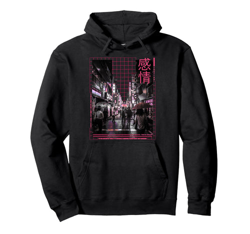 Aesthetic Japanese City Cyberpunk 90S Hoodie - Minimalist Print for Adults - T-Shirt, Sweatshirt, Hoodie