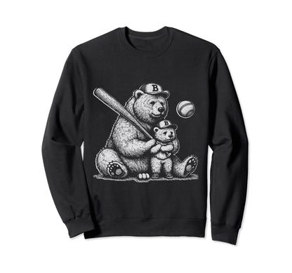 Mom Funny Baseball Bear Mom N Son Son Sweatshirt - Novelty Apparel Unisex - T-Shirt, Sweatshirt, Hoodie