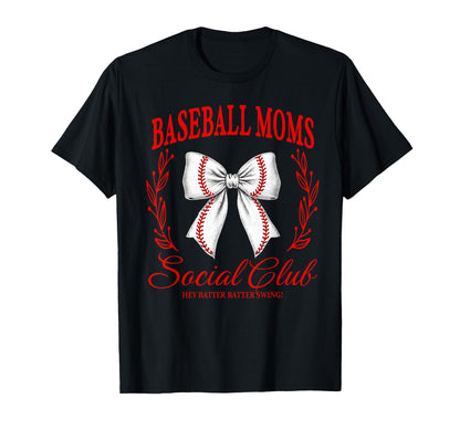 Baseball Moms Social Club Coquette Bow T-Shirt - Trendy Graphic Unisex - T-Shirt, Sweatshirt, Hoodie