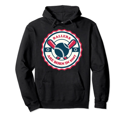 Funny Baseball Birthday Ballers Hoodie - Casual Everyday Wear Men Women - T-Shirt, Sweatshirt, Hoodie