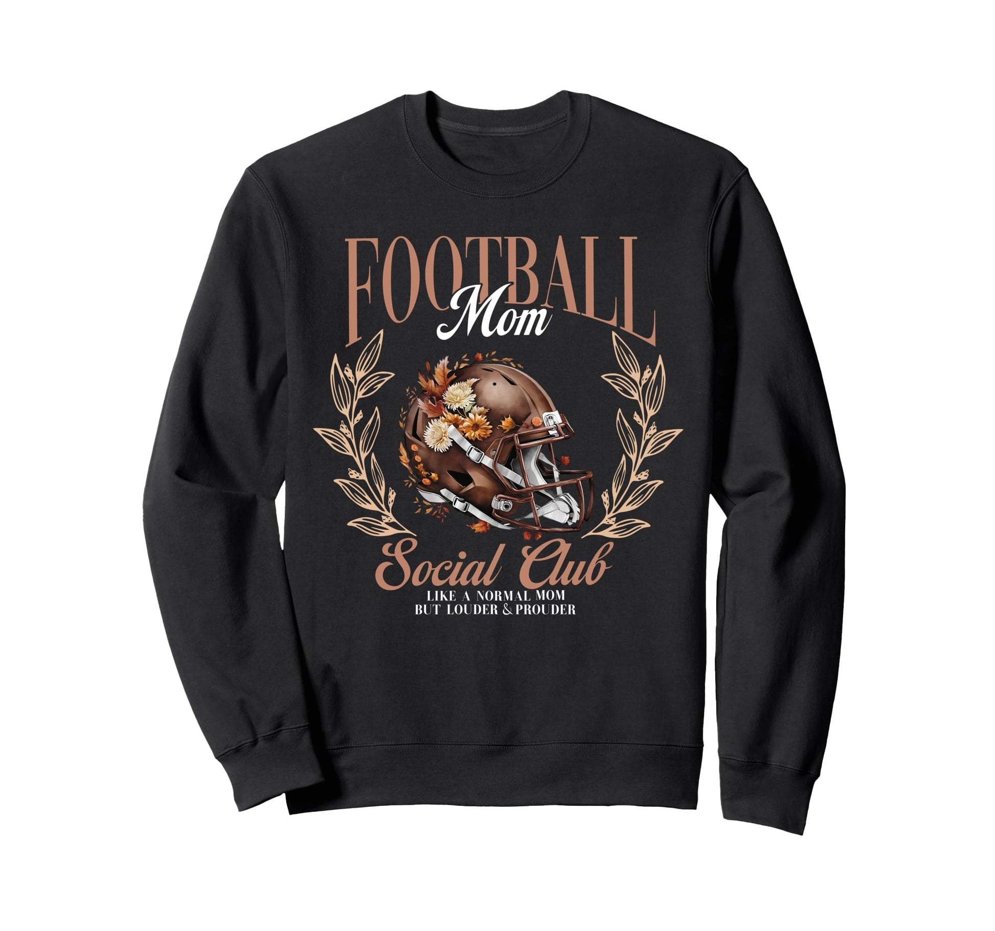 Football Mom Social Club Helmet Sweatshirt - Minimalist Print for Adults - T-Shirt, Sweatshirt, Hoodie