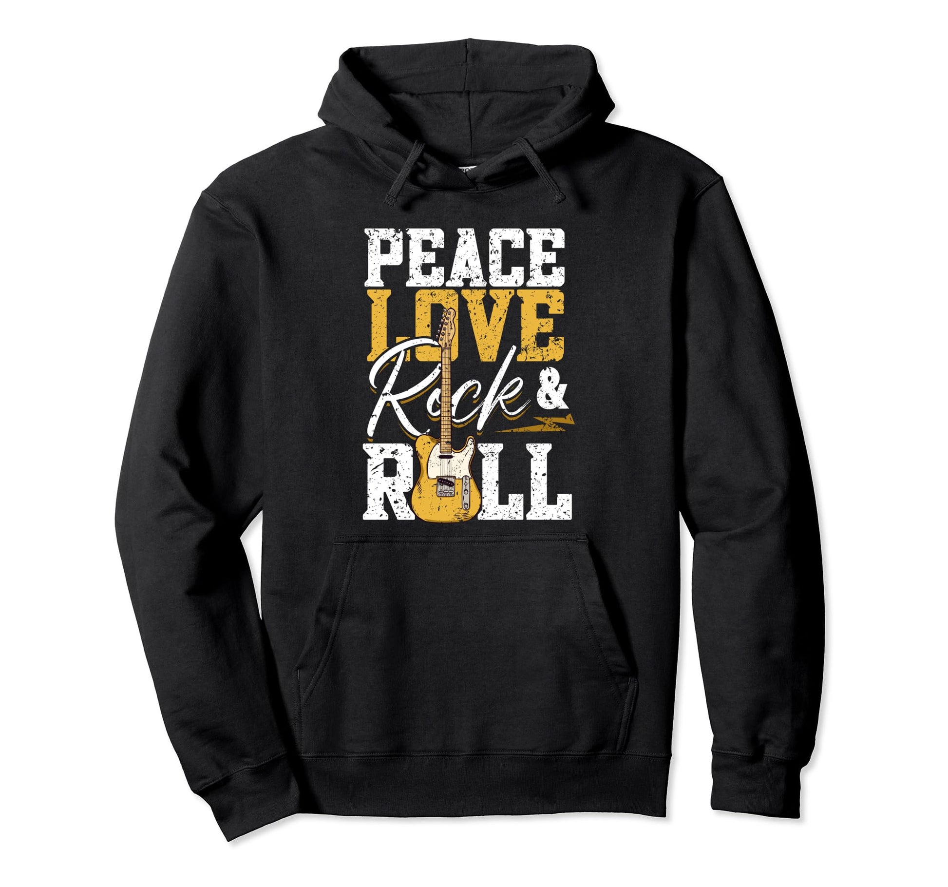 Peace Love Rock Roll Electronic Rock Hoodie - Unique Graphic for Adults - T-Shirt, Sweatshirt, Hoodie