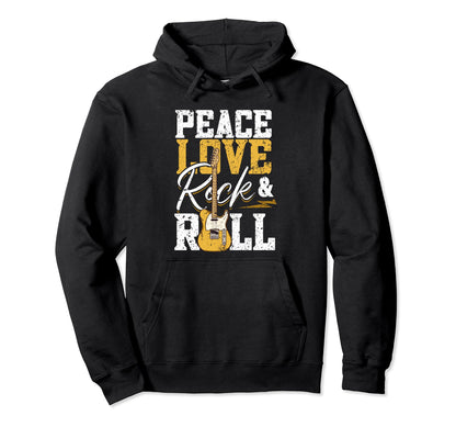 Peace Love Rock Roll Electronic Rock Hoodie - Unique Graphic for Adults - T-Shirt, Sweatshirt, Hoodie